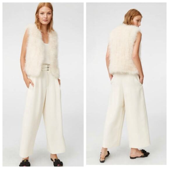 Club Monaco Light Pink Feather Party Vest Size Small - Picture 2 of 8